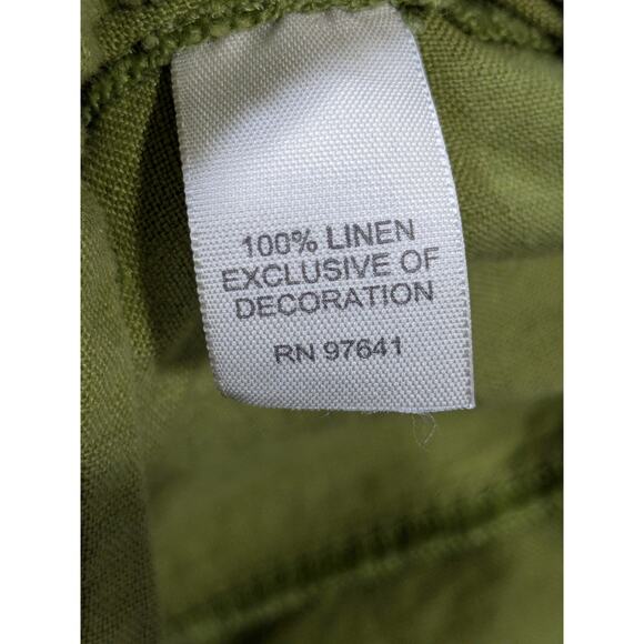 J Jill Linen Skirt Womens 10 Midi Green Twirl Indie Prep Boho Eclectic Casual - Picture 9 of 11